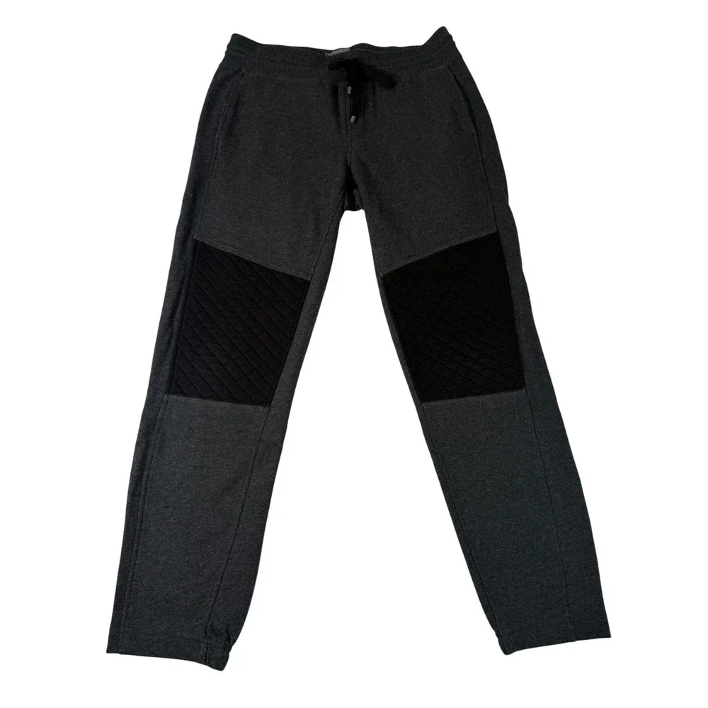Vince Quilted Knee Patch Joggers Mens S Gray Cotton Blend Minimalist Moto 403‎